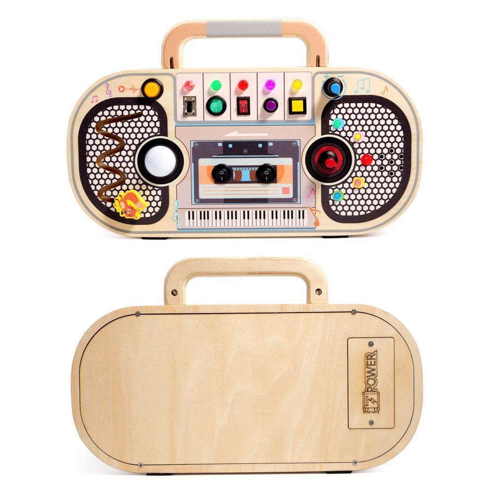 Cross border popular children s early education wooden LED light socket switch busy board toy hands on wooden toy image 2