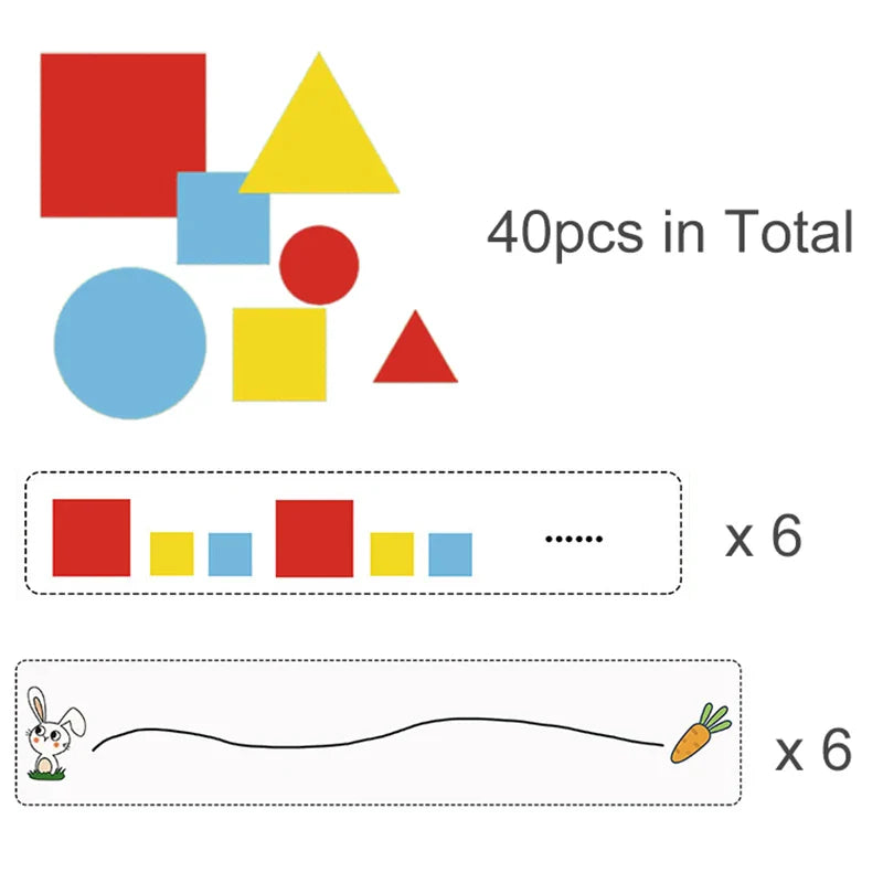 Montessori Didactic Material DIY Math Toy Color Shape Puzzle Matching Game Children Early Educational Learning Toy Teaching Aids