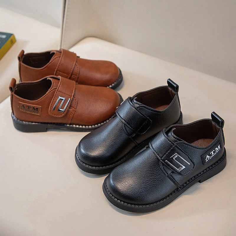 Boy Leather Shoe Spring Autumn Soft Kids Party Shoes Fashion Black Classic Children's Versatile Loafers for School Performance