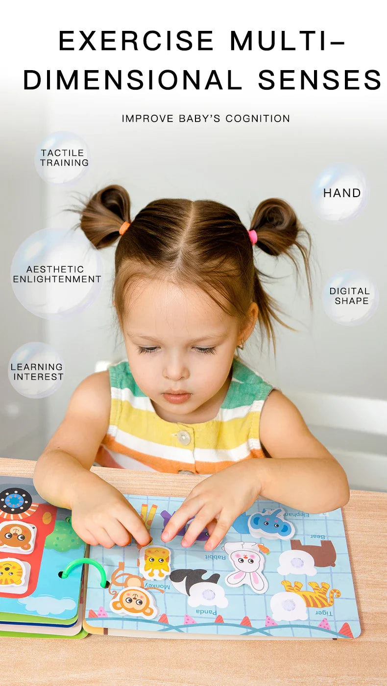 1pc Enlightenment Busy Book Paper Pasting Book Operation Board Baby Learning Children's Quiet Picture Books