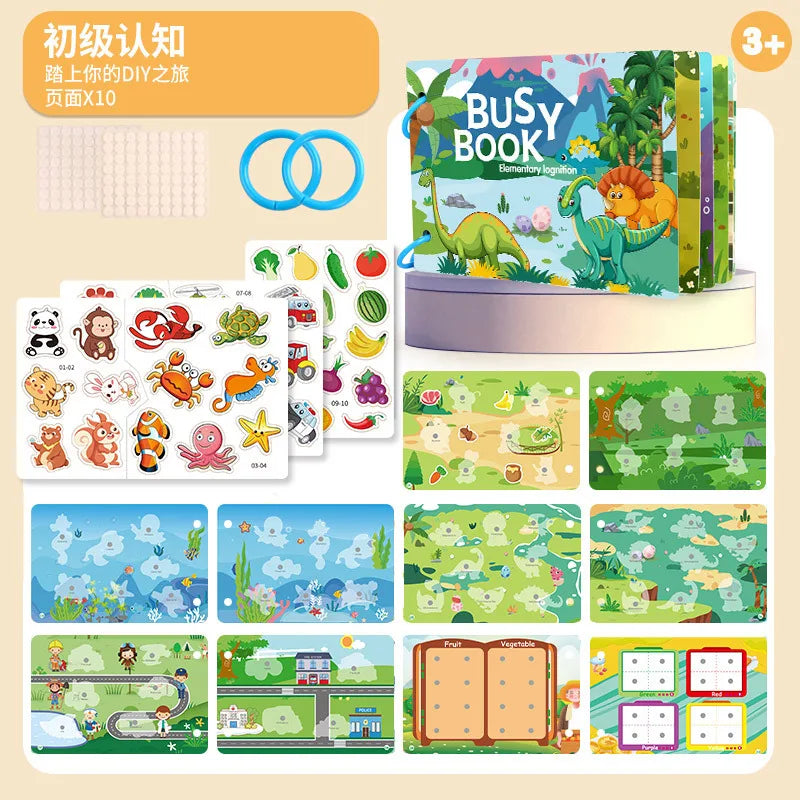 Montessori Baby Busy book My First Quiet Book Paste Early Learning Education Toy Children Toy Matching Montessori Toys for Baby