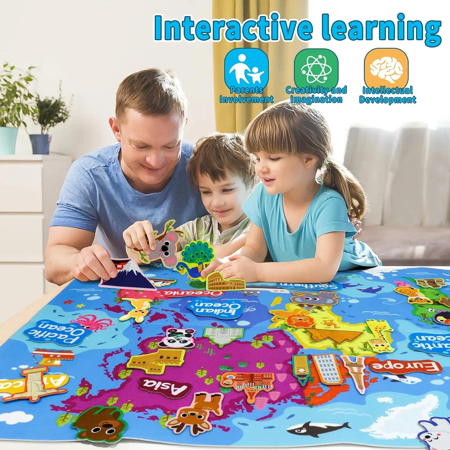 Zoom Animal Felt Story Board Montessori Early Learning Toy Themed Storytelling Flannel Toys Interactive Game Wall Hanging Gifts