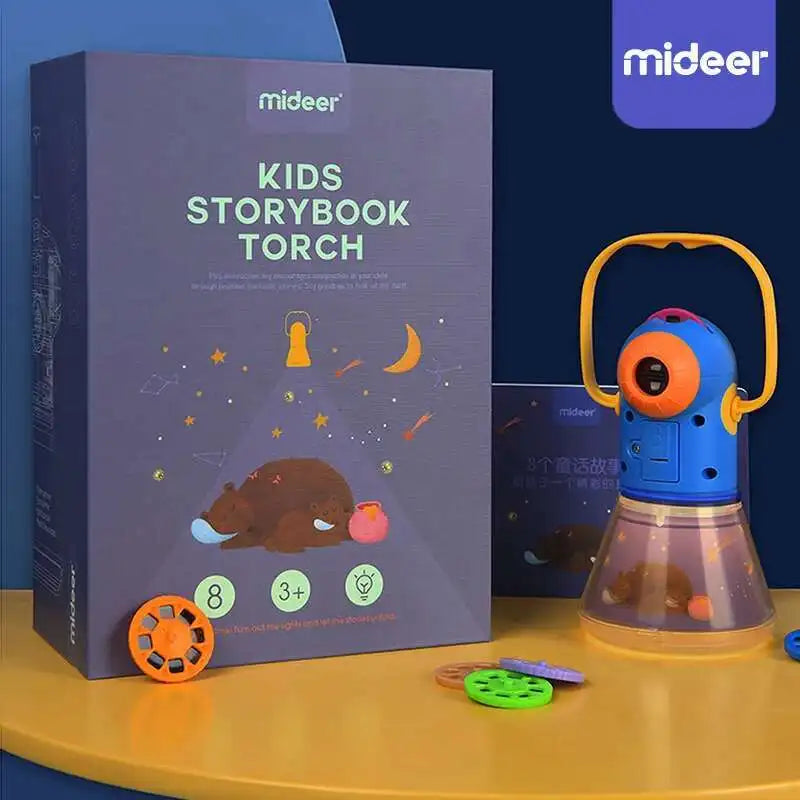 Children's Storybook Torch Projector Kaleidoscope Sky Handrail Galaxy Night Light Up Cartoon Baby Toy For Kids Educational Toys