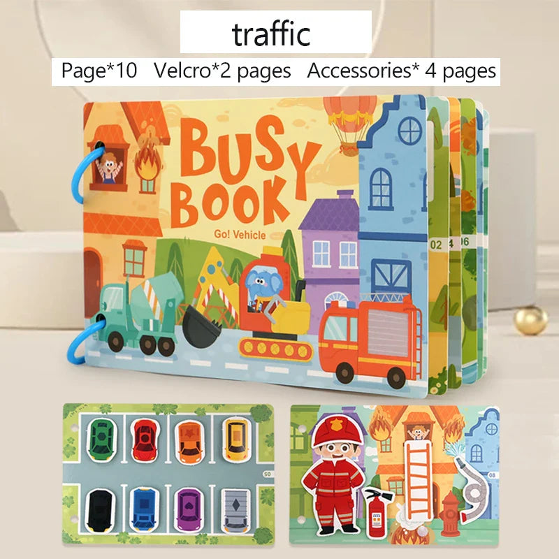 Montessori Baby Busy book My First Quiet Book Paste Early Learning Education Toy Children Toy Matching Game for Babies 2 3 Years