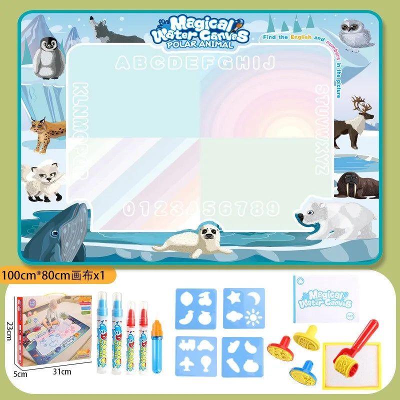 Oversized Magical Water Canvas pens Montessori Toys Learning Blanket Writing Children Drawing Repeated Graffiti Painting kid toy