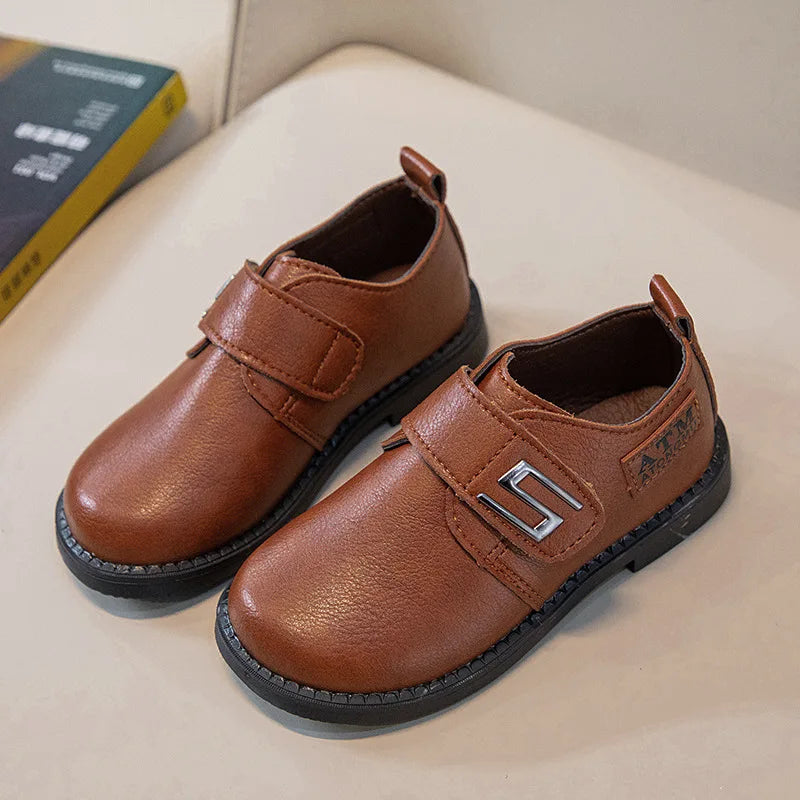Boy Leather Shoe Spring Autumn Soft Kids Party Shoes Fashion Black Classic Children's Versatile Loafers for School Performance
