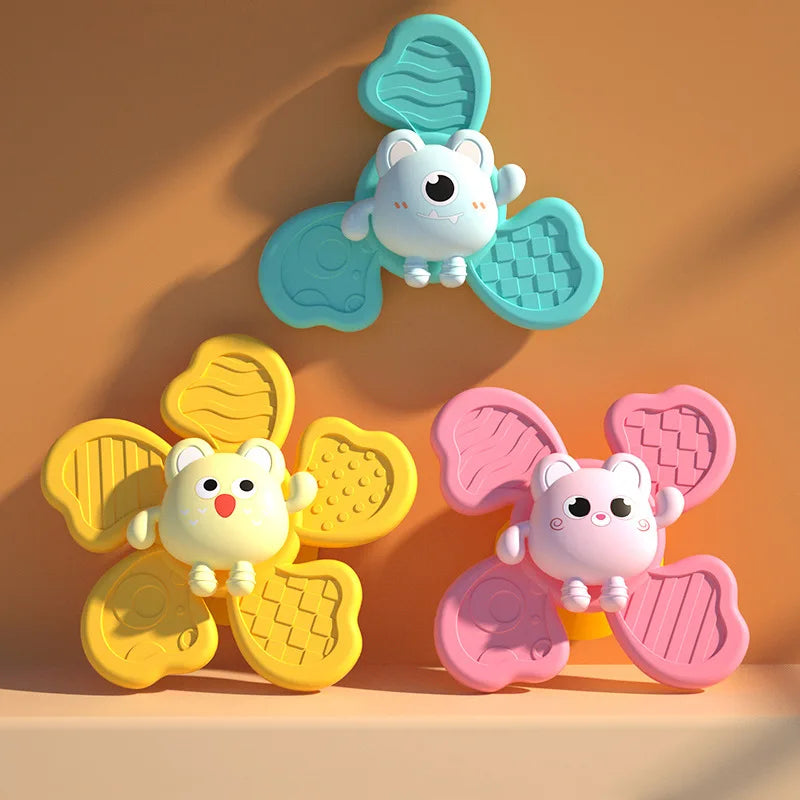Montessori Baby Bath Toys Boy Children Bathing Sucker Spinner Suction Cup Toy For Kids Funny Child Rattles Teether Toddler Gifts