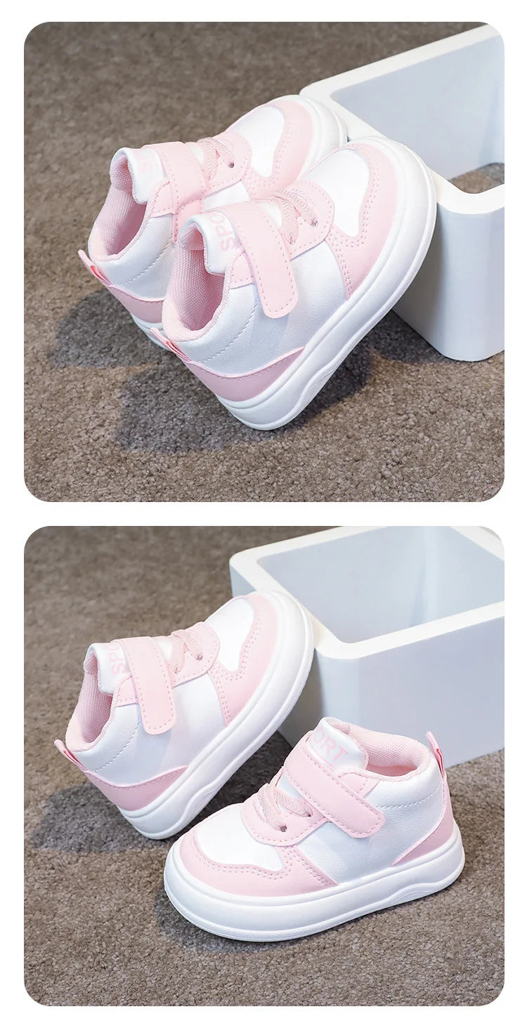 Fashion Kids Sneakers Spring Autumn High Top Breathable Casual Shoes Girls Non-slip Board Shoes Boys Outdoors Basketball Shoes