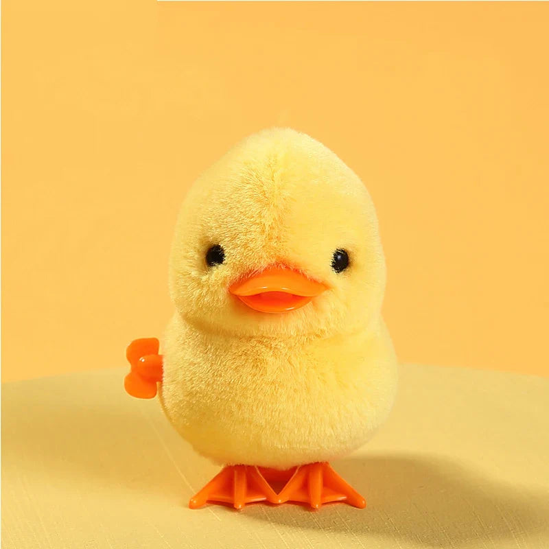 New Cute Jumping Parrot Chick Clockwork Toy Walking Simulation Plush Wind Up Vintage Toys for Kids 2 To 4 Years Old Toys Gift