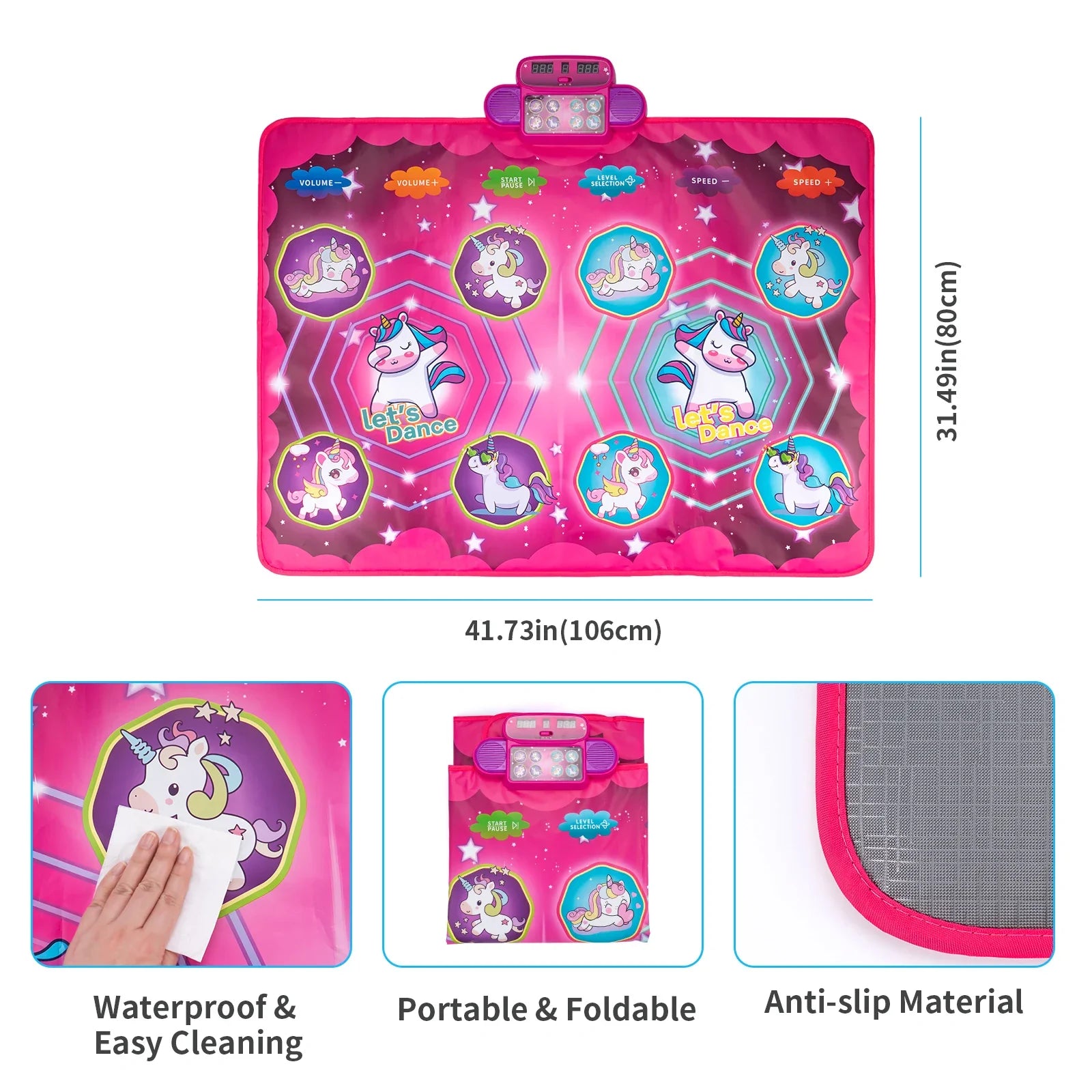 Dancing Blanket Kids Electronic Dance Mat Double Players Mode with 9 Levels Kid Floor Music Blanket Educational Toys Xmas Gifts