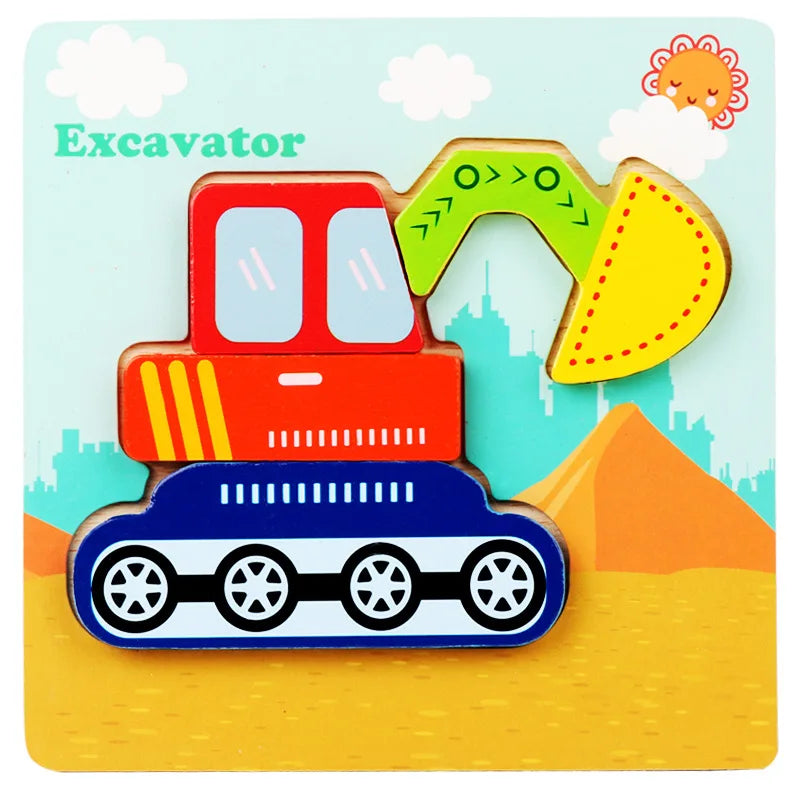 Wooden Baby 3d Puzzles For Kids Child Montessori Toys Dinosaur Animal Wooden Puzzle Game Educational Toys For Children P407