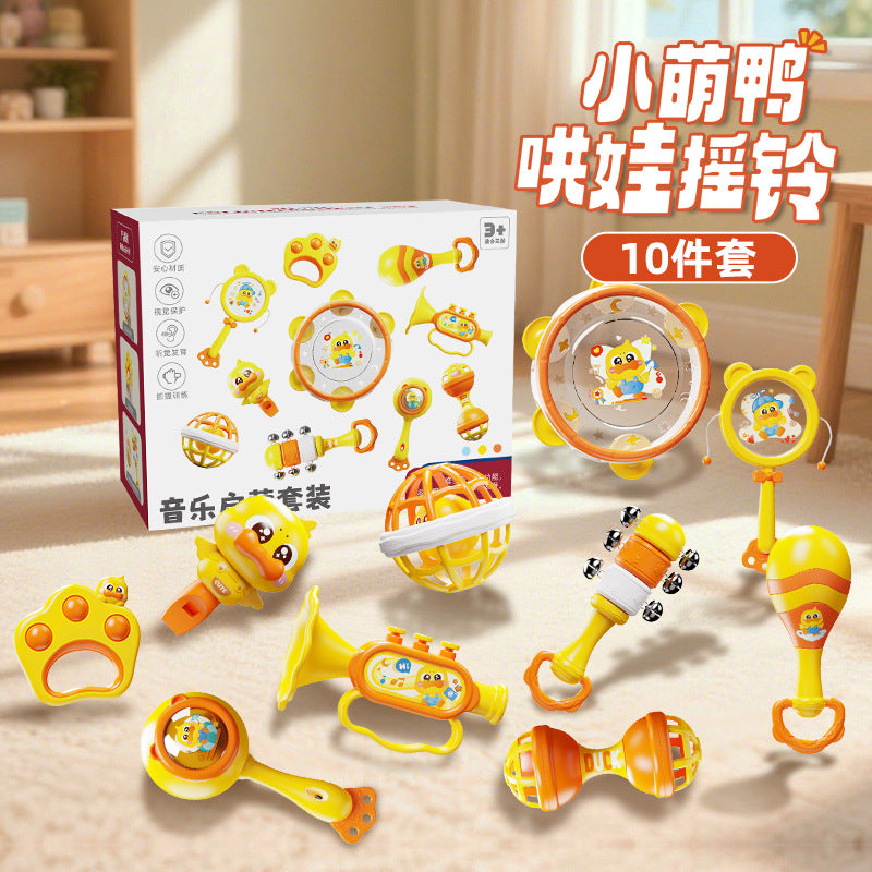 Little Yellow Duck Rattle Baby Teething Toy Grip Training Hand Rattle Soothing Baby Newborn Gift Cross-Border